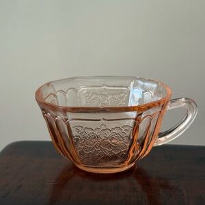 Vintage Pink Depression Glass Teacup - Mayfair Pink by ANCHOR HOCKING